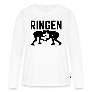 Ringen - Frauen Premium Bio Langarmshirt - Weiß - Vorne - Julia (174cm)