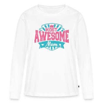 Greatest Mom - Grossesse Fête des mères Femmes - T-shirt manches longues Premium bio Femme - blanc - Devant - Julia (174cm)