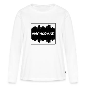 Anchorage Alaska Usa Skyline Silhouette Voyage Sou - T-shirt manches longues Premium bio Femme - blanc - Devant - Julia (174cm)