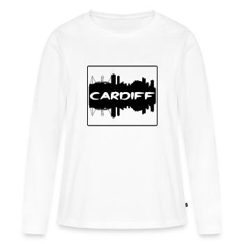 Cardiff Wales Skyline Silhouette Souvenir de voyage - T-shirt manches longues Premium bio Femme - blanc - Devant - Julia (174cm)