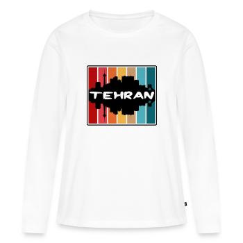 Téhéran Iran Skyline Silhouette Souvenir de voyage - T-shirt manches longues Premium bio Femme - blanc - Devant - Julia (174cm)