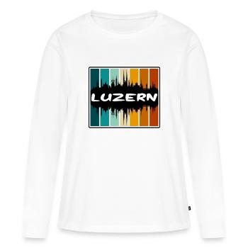 Luzern Suisse Skyline Silhouette Travel Souve - T-shirt manches longues Premium bio Femme - blanc - Devant - Julia (174cm)