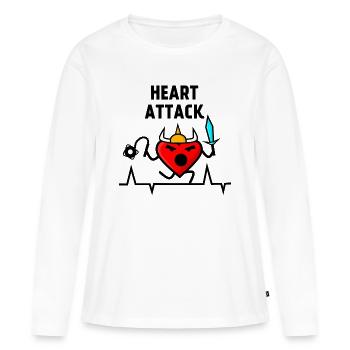 Crise cardiaque, cœur barbare viking, fréquence - T-shirt manches longues Premium bio Femme - blanc - Devant - Julia (174cm)
