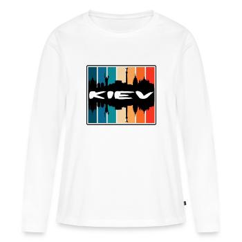 Kiev Ukraine Skyline Silhouette Souvenir de voyage - T-shirt manches longues Premium bio Femme - blanc - Devant - Julia (174cm)