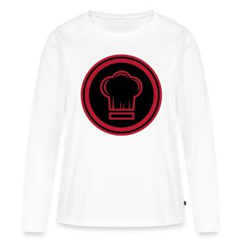 Chef chapeau de chef - T-shirt manches longues Premium bio Femme - blanc - Devant - Julia (174cm)