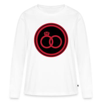Anneaux de mariage Bague de mariage - T-shirt manches longues Premium bio Femme - blanc - Devant - Julia (174cm)