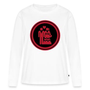 Couple mariage mariage couple - T-shirt manches longues Premium bio Femme - blanc - Devant - Julia (174cm)