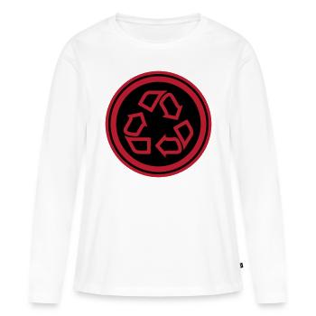 Symbole de recyclage - T-shirt manches longues Premium bio Femme - blanc - Devant - Julia (174cm)