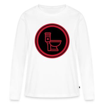 Wc toilette - T-shirt manches longues Premium bio Femme - blanc - Devant - Julia (174cm)