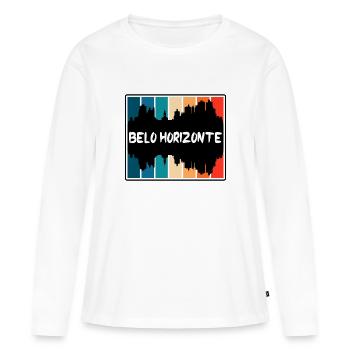 Belo Horizonte Brésil Skyline Silhouette Voyage So - T-shirt manches longues Premium bio Femme - blanc - Devant - Julia (174cm)