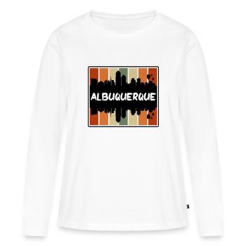 Albuquerque Nouveau-Mexique États-Unis Skyline Silhouette - T-shirt manches longues Premium bio Femme - blanc - Devant - Julia (174cm)