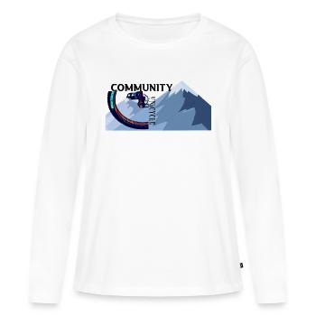 monocycle de descente - T-shirt manches longues Premium bio Femme - blanc - Devant - Julia (174cm)