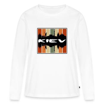 Kiev Ukraine Skyline Silhouette Souvenir de voyage - T-shirt manches longues Premium bio Femme - blanc - Devant - Julia (174cm)