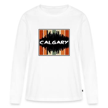 Calgary Canada Skyline Silhouette Souvenir de voyage - T-shirt manches longues Premium bio Femme - blanc - Devant - Julia (174cm)
