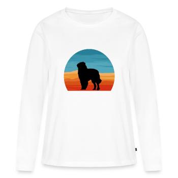 Chien de berger des Carpates Silhouette Rétro Coucher de soleil - T-shirt manches longues Premium bio Femme - blanc - Devant - Julia (174cm)