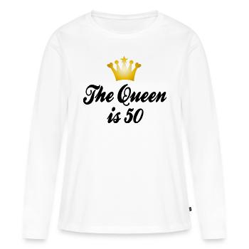 50 - Women's Premium Organic Long Sleeve Shirt - white - Front - Julia (174cm)