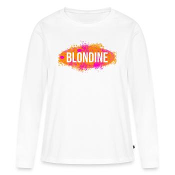 Blonde Splash - T-shirt manches longues Premium bio Femme - blanc - Devant - Julia (174cm)