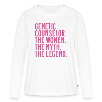 Genetic Counselor Girl Genetische Beraterin Sprüch - Frauen Premium Bio Langarmshirt - Weiß - Vorne - Julia (174cm)