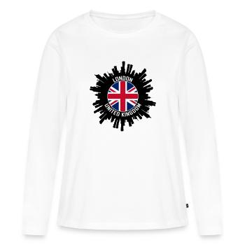 Londres Skyline Uk Flag Souvenir de voyage - T-shirt manches longues Premium bio Femme - blanc - Devant - Julia (174cm)