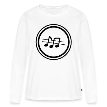 Partitions musicales - T-shirt manches longues Premium bio Femme - blanc - Devant - Julia (174cm)