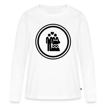 Couple mariage mariage couple - T-shirt manches longues Premium bio Femme - blanc - Devant - Julia (174cm)