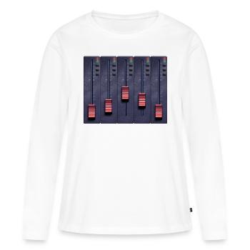 Musique, musique, notes de musique - T-shirt manches longues Premium bio Femme - blanc - Devant - Julia (174cm)