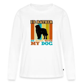 Chien de berger des Carpates Silhouette Rétro Coucher de soleil - T-shirt manches longues Premium bio Femme - blanc - Devant - Julia (174cm)