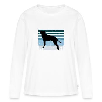 Braque Saint Germain Dog Silhouette Retro Coucher de soleil - T-shirt manches longues Premium bio Femme - blanc - Devant - Julia (174cm)