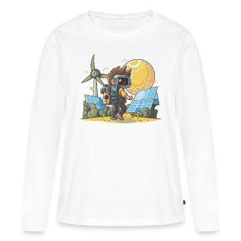 Exploiter le soleil : Explorez le monde du pow solaire - T-shirt manches longues Premium bio Femme - blanc - Devant - Julia (174cm)