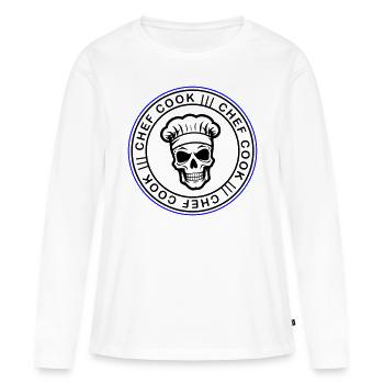 Chef Skull Chef - T-shirt manches longues Premium bio Femme - blanc - Devant - Julia (174cm)