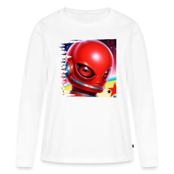 Monster #046 Sowjetische Evolution - Frauen Premium Bio Langarmshirt - Weiß - Vorne - Julia (174cm)