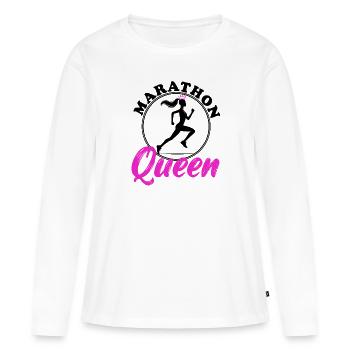 Marathon Queen - Frauen Premium Bio Langarmshirt - Weiß - Vorne - Julia (174cm)