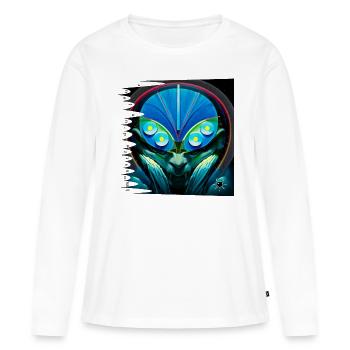 monstre #058 Ôracle Ô désespoir - T-shirt manches longues Premium bio Femme - blanc - Devant - Julia (174cm)