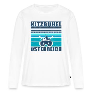 Kitzbühel Autriche Rétro Coucher De Soleil Ski 80s - T-shirt manches longues Premium bio Femme - blanc - Devant - Julia (174cm)