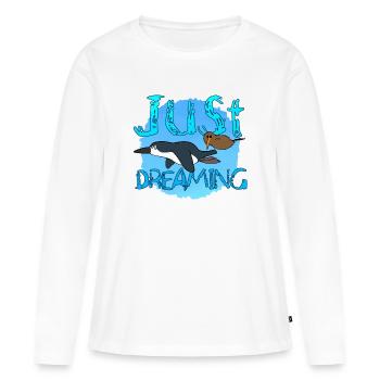 Juste rêver - T-shirt manches longues Premium bio Femme - blanc - Devant - Julia (174cm)