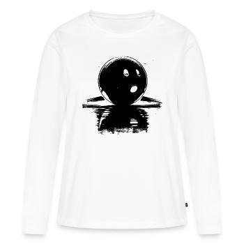 Boule de bowling - T-shirt manches longues Premium bio Femme - blanc - Devant - Julia (174cm)