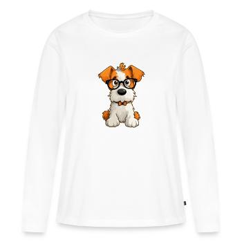 Draht Foxterrier Hunderasse Aquarell Karikatur Kawa - Frauen Premium Bio Langarmshirt - Weiß - Vorne - Julia (174cm)