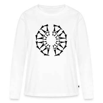 Conception tri-circulaire - T-shirt manches longues Premium bio Femme - blanc - Devant - Julia (174cm)