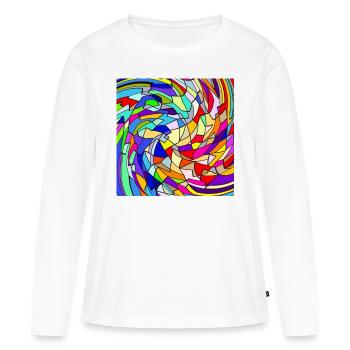 Fouet arc-en-ciel - T-shirt manches longues Premium bio Femme - blanc - Devant - Julia (174cm)