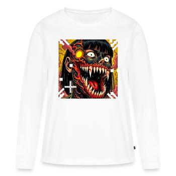 monstre #102 Mutant - T-shirt manches longues Premium bio Femme - blanc - Devant - Julia (174cm)