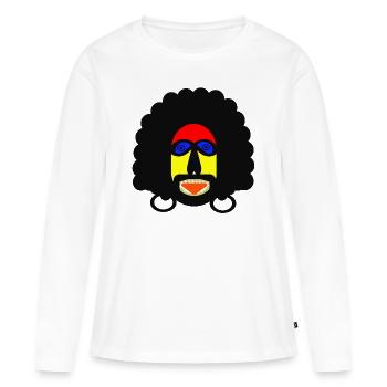 M. Curly - T-shirt manches longues Premium bio Femme - blanc - Devant - Julia (174cm)