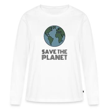 Save the Planet Earth Environmental Activists - Women's Premium Organic Long Sleeve Shirt - white - Front - Julia (174cm)