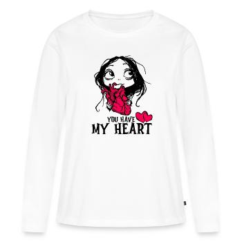 You have my heart- Valentine's Day - Women's Premium Organic Long Sleeve Shirt - white - Front - Julia (174cm)