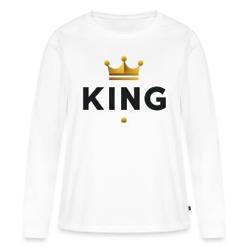 Tu es ton propre roi - T-shirt manches longues Premium bio Femme - blanc - Devant - Julia (174cm)