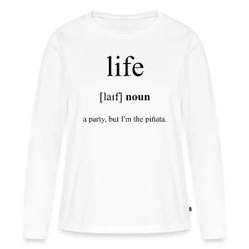 Life (Leben) Definition Dictionary - Frauen Premium Bio Langarmshirt - Weiß - Vorne - Julia (174cm)