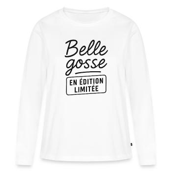 Petite Kid Limitierte Auflage - Frauen Premium Bio Langarmshirt - Weiß - Vorne - Julia (174cm)