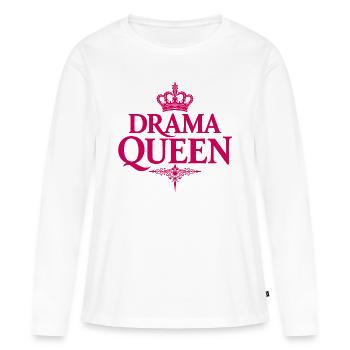 Drama Queen Krone Spruch - Frauen Premium Bio Langarmshirt - Weiß - Vorne - Julia (174cm)