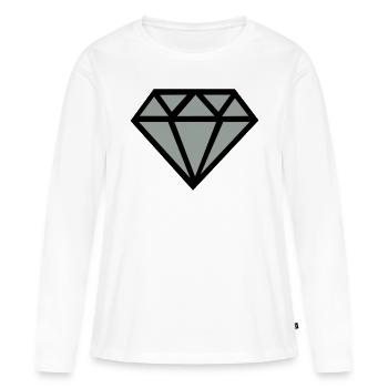 Diamond (diamond) 01.0 - Women's Premium Organic Long Sleeve Shirt - white - Front - Julia (174cm)