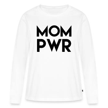 MOM PWR Mama Power Muttertag Beste Mama - Frauen Premium Bio Langarmshirt - Weiß - Vorne - Julia (174cm)