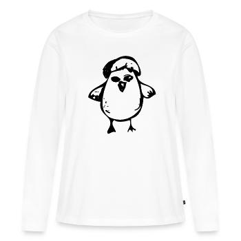 Poussin - T-shirt manches longues Premium bio Femme - blanc - Devant - Julia (174cm)
